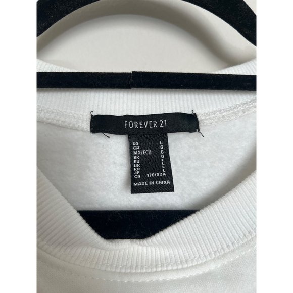 Forever 21 White Graphic Sweatshirt - Size Large - Picture 7 of 9